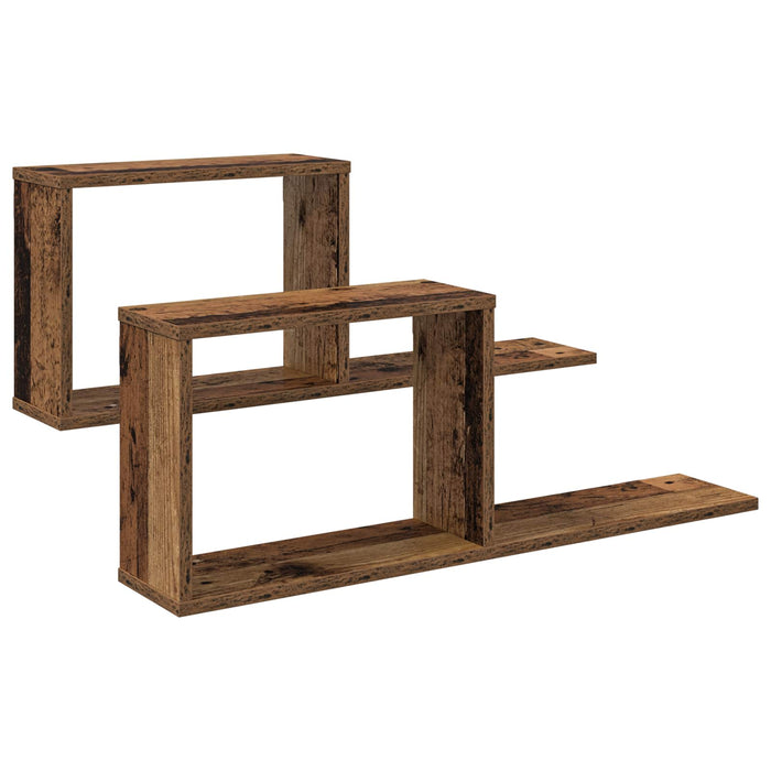 Rafturi suspendate 2 pcs Lemn vechi 80 x 15 x 30 cm - WALTI WALTI