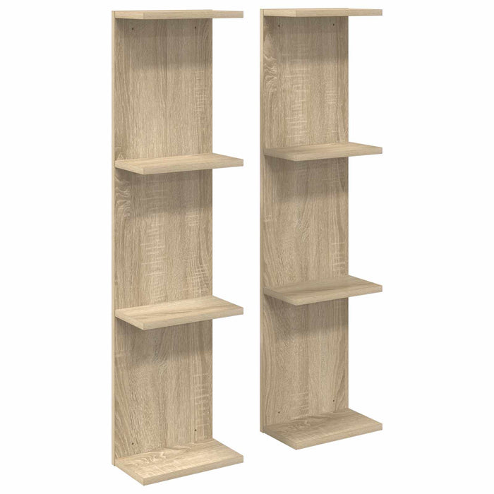 Raft de perete 2 pcs Stejar Sonoma 25 x 15 x 100 cm - WALTI WALTI