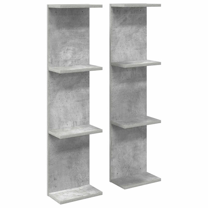 Raft de perete 2 pcs Gri Beton 25 x 15 x 100 cm Lemn prelucrat - WALTI WALTI