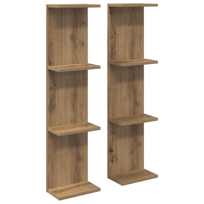 Raft de perete 2 pcs Stejar Artizanal 25 x 15 x 100 cm - WALTI WALTI