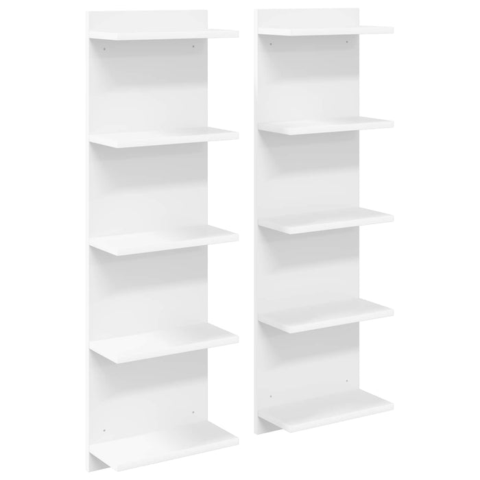 Raft de perete 2 pcs Alb 30 x 15 x 100 cm Lemn prelucrat - WALTI WALTI
