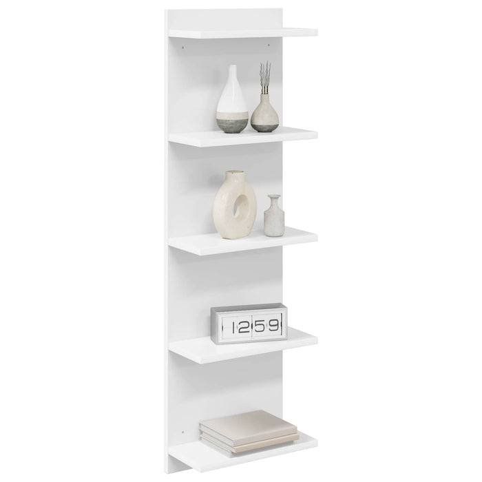 Raft de perete 2 pcs Alb 30 x 15 x 100 cm Lemn prelucrat - WALTI WALTI