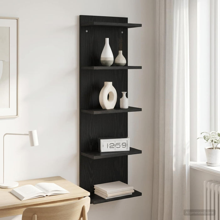 Raft de perete Stejar Negru 30 x 15 x 100 cm Lemn prelucrat - WALTI WALTI