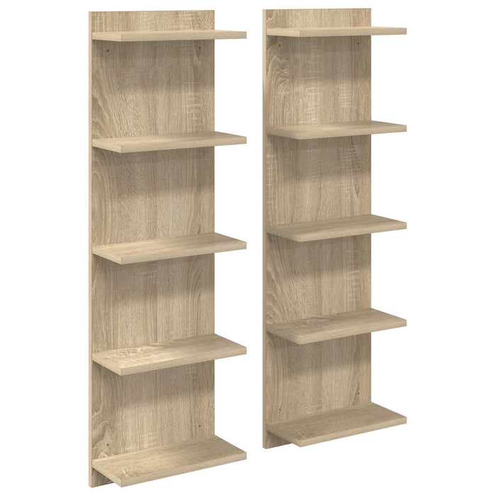 Raft de perete 2 pcs Stejar Sonoma 30 x 15 x 100 cm - WALTI WALTI