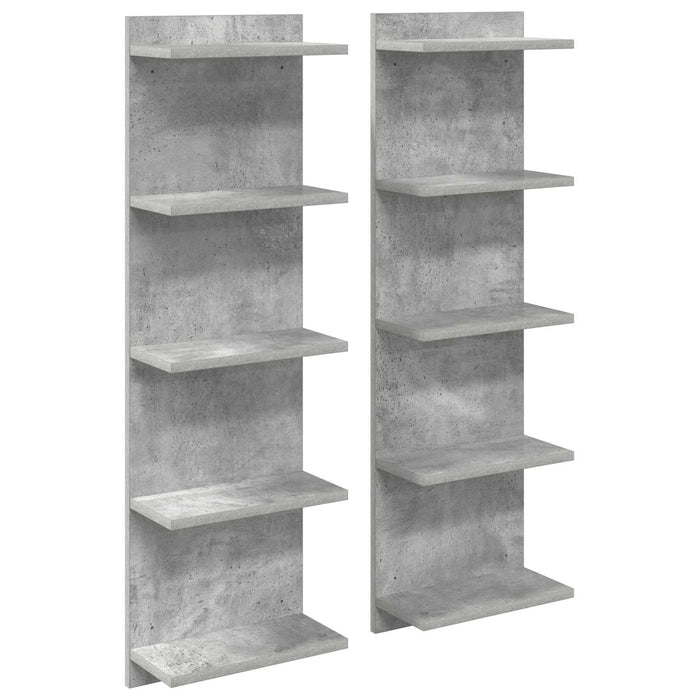 Raft de perete 2 buc. Gri Beton 30 x 15 x 100 cm Lemn prelucrat - WALTI WALTI