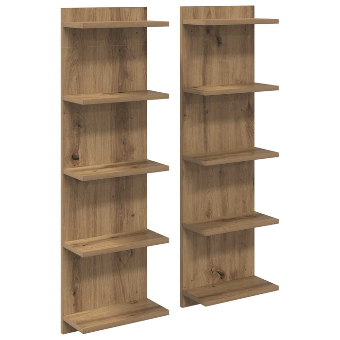 Raft de perete 2 pcs Stejar Artizanal 30 x 15 x 100 cm - WALTI WALTI
