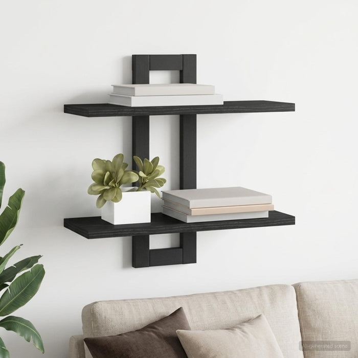 Rafturi suspendate Stejar Negru 40 x 15 x 40 cm Lemn prelucrat - WALTI WALTI