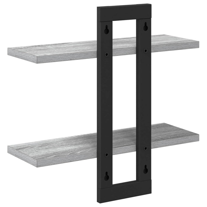Rafturi suspendate Sonoma gri 40 x 15 x 40 cm Lemn prelucrat - WALTI WALTI