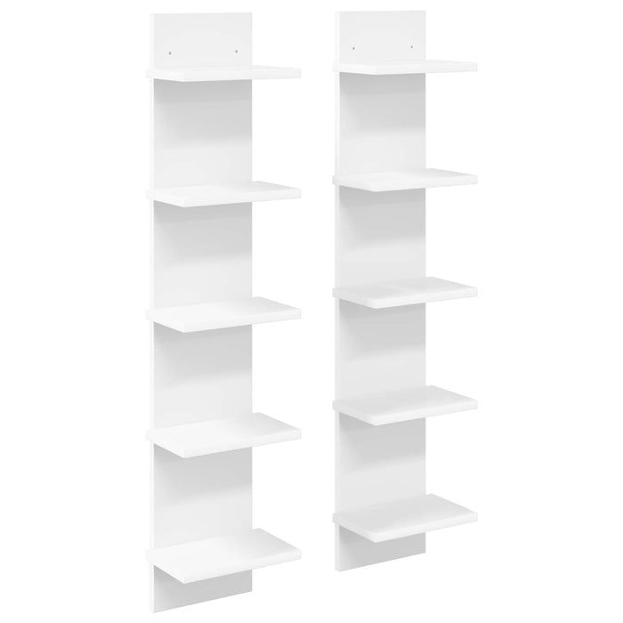 Raft de perete 2 pcs Alb 22 x 15 x 100 cm Lemn prelucrat WALTI