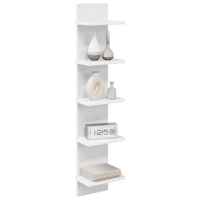 Raft de perete 2 pcs Alb 22 x 15 x 100 cm Lemn prelucrat WALTI
