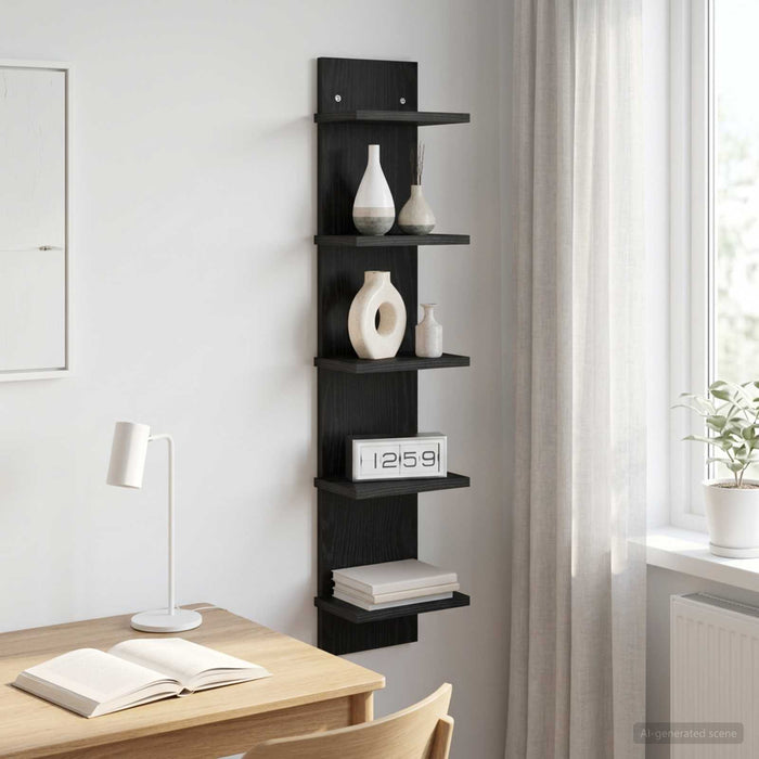 Raft de perete Stejar Negru 22 x 15 x 100 cm Lemn prelucrat WALTI
