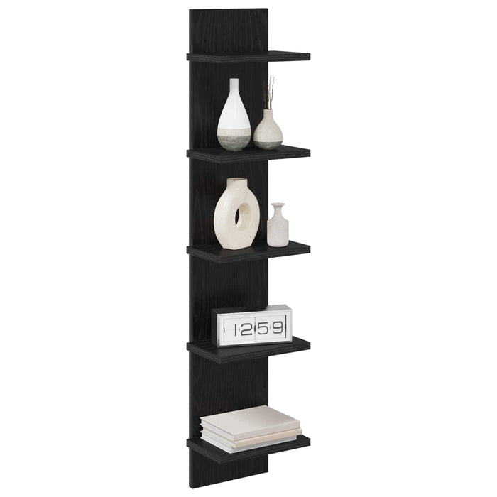 Raft de perete 2 pcs Stejar Negru 22 x 15 x 100 cm WALTI