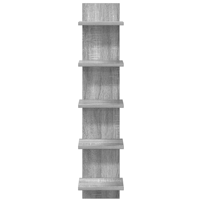Raft de perete 2 pcs Sonoma gri 22 x 15 x 100 cm Lemn prelucrat WALTI