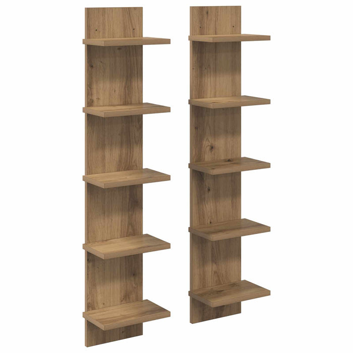 Raft de perete 2 pcs Stejar Artizanal 22 x 15 x 100 cm WALTI