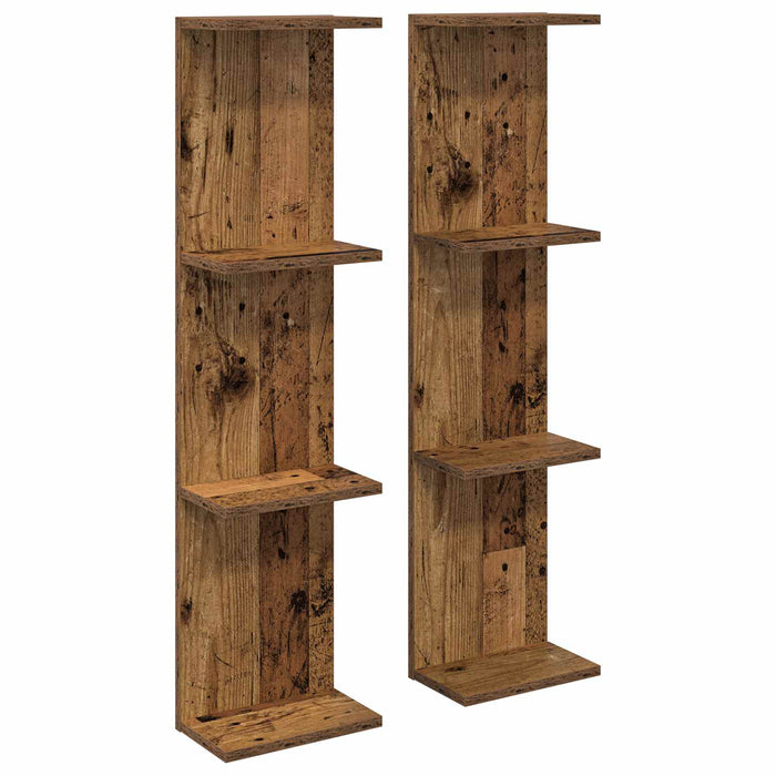 Raft de perete 2 pcs Lemn vechi 22 x 15 x 100 cm Lemn prelucrat - WALTI WALTI