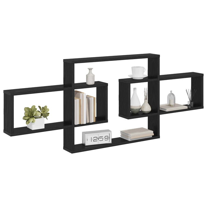 Raft de perete Stejar Negru 130 x 10 x 50 cm Lemn prelucrat - WALTI WALTI