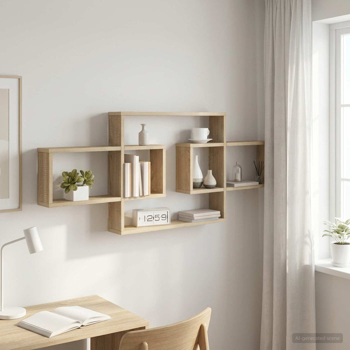Raft de perete Stejar Sonoma 130 x 10 x 50 cm Lemn prelucrat - WALTI WALTI