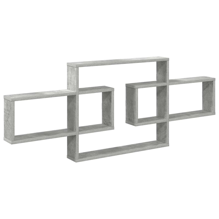 Raft de perete Gri Beton 130 x 10 x 50 cm Lemn prelucrat - WALTI WALTI