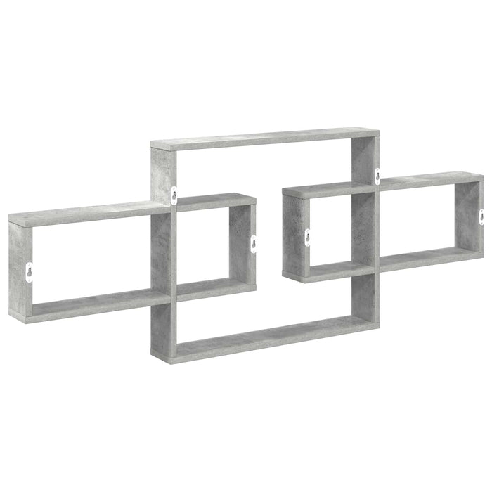 Raft de perete Gri Beton 130 x 10 x 50 cm Lemn prelucrat - WALTI WALTI