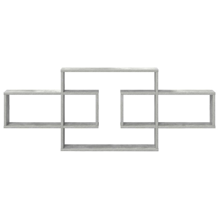 Raft de perete Gri Beton 130 x 10 x 50 cm Lemn prelucrat - WALTI WALTI