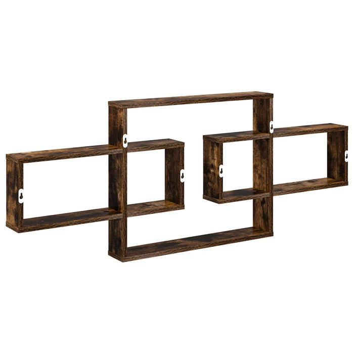 Raft de perete Stejar fumuriu 130 x 10 x 50 cm Lemn prelucrat - WALTI WALTI