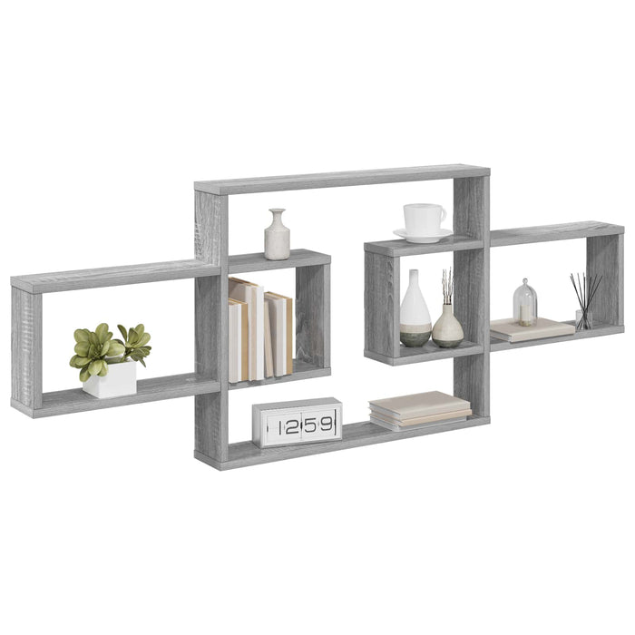 Raft de perete Sonoma gri 130 x 10 x 50 cm Lemn prelucrat - WALTI WALTI