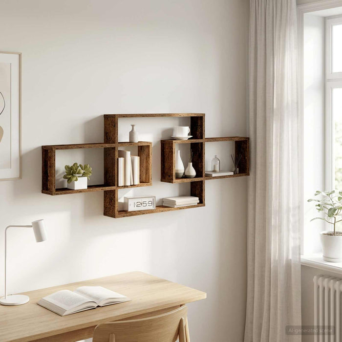 Raft de perete Lemn vechi 130 x 10 x 50 cm Lemn prelucrat - WALTI WALTI