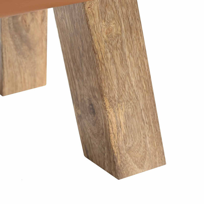 bancă 40 x 30 x 45 cm Piele Naturală Maro WALTI