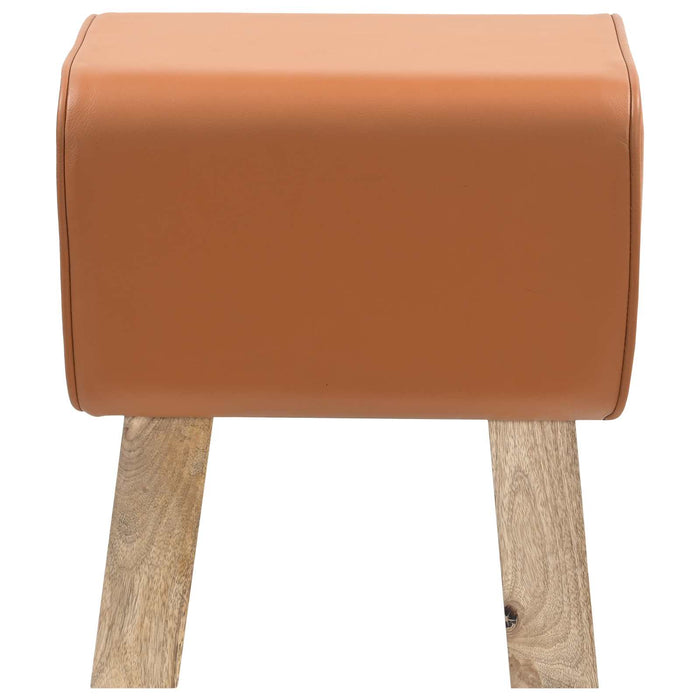 bancă 40 x 30 x 45 cm Piele Naturală Maro WALTI