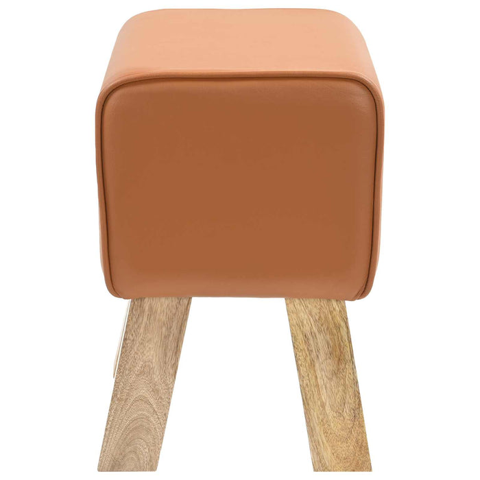 bancă 40 x 30 x 45 cm Piele Naturală Maro WALTI