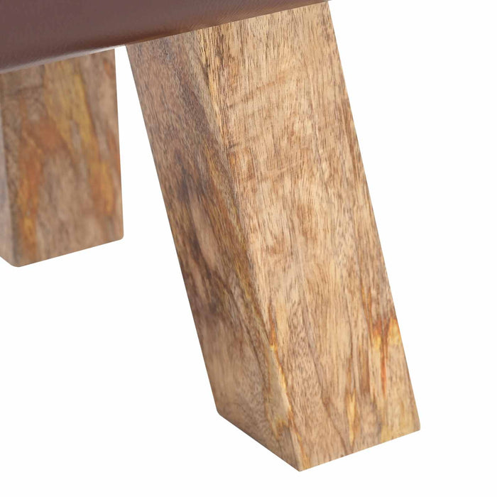 bancă 40 x 30 x 45 cm Piele Naturală Maro închis WALTI