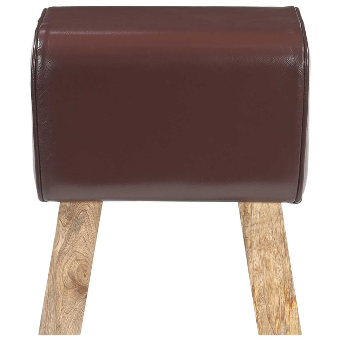 bancă 40 x 30 x 45 cm Piele Naturală Maro închis WALTI