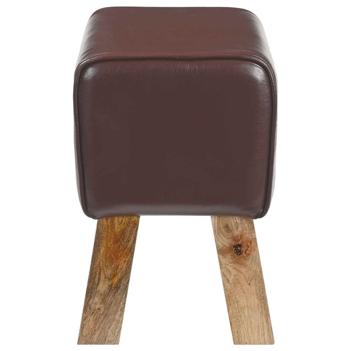 bancă 40 x 30 x 45 cm Piele Naturală Maro închis WALTI