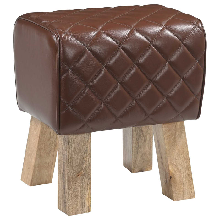 bancă 40 x 30 x 45 cm Piele Naturală Maro diamant WALTI