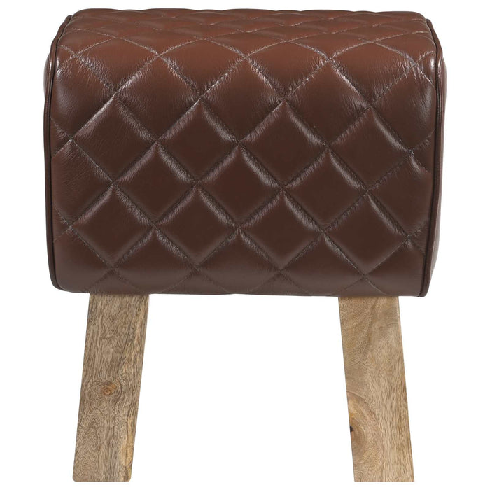 bancă 40 x 30 x 45 cm Piele Naturală Maro diamant WALTI