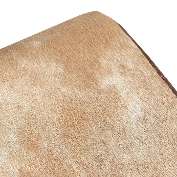 bancă 40 x 30 x 45 cm Piele Naturală Maro și alb WALTI