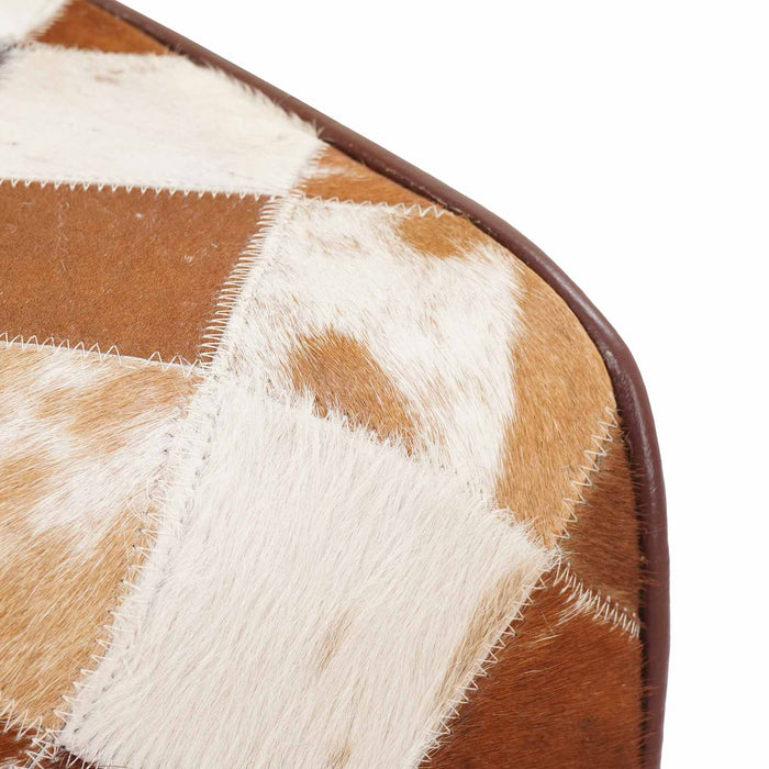 bancă 40 x 30 x 45 cm Piele Naturală Patchwork maro WALTI