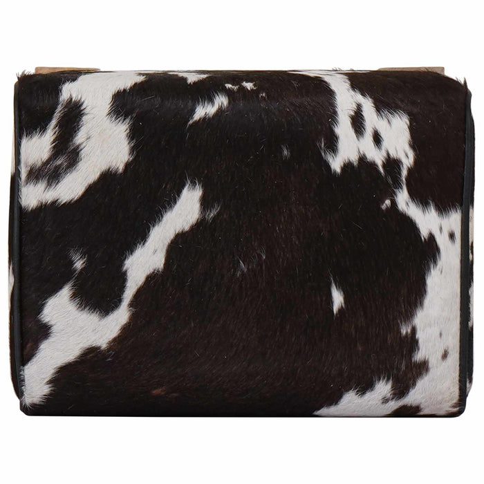 bancă 40 x 30 x 45 cm Piele Naturală Negru și Alb WALTI