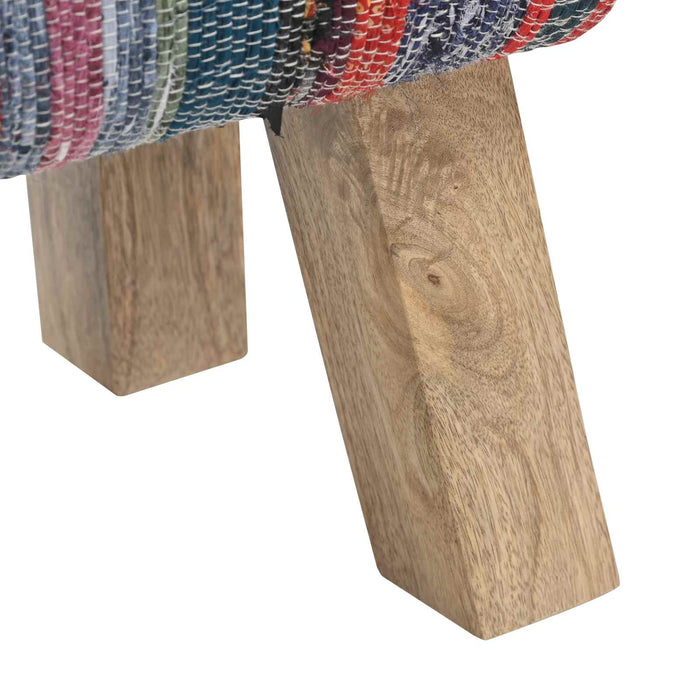 bancă 40 x 30 x 45 cm Piele Naturală Multicolour WALTI