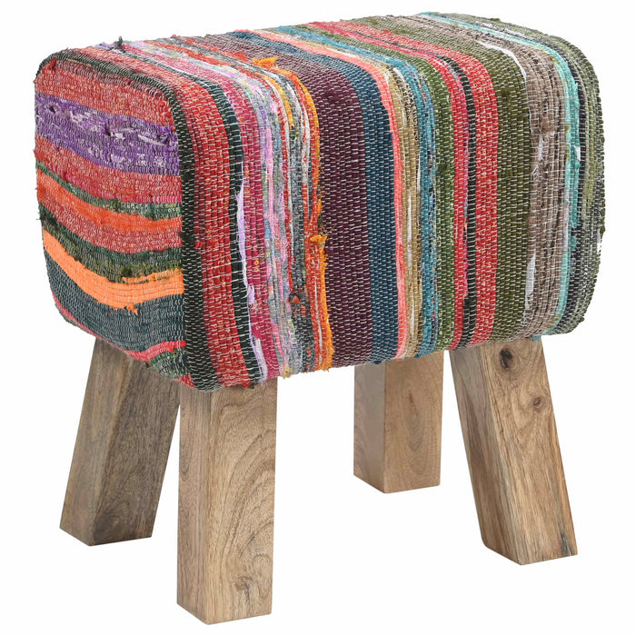 bancă 40 x 30 x 45 cm Piele Naturală Multicolour WALTI