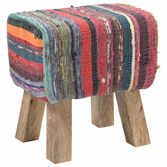 bancă 40 x 30 x 45 cm Piele Naturală Multicolour WALTI