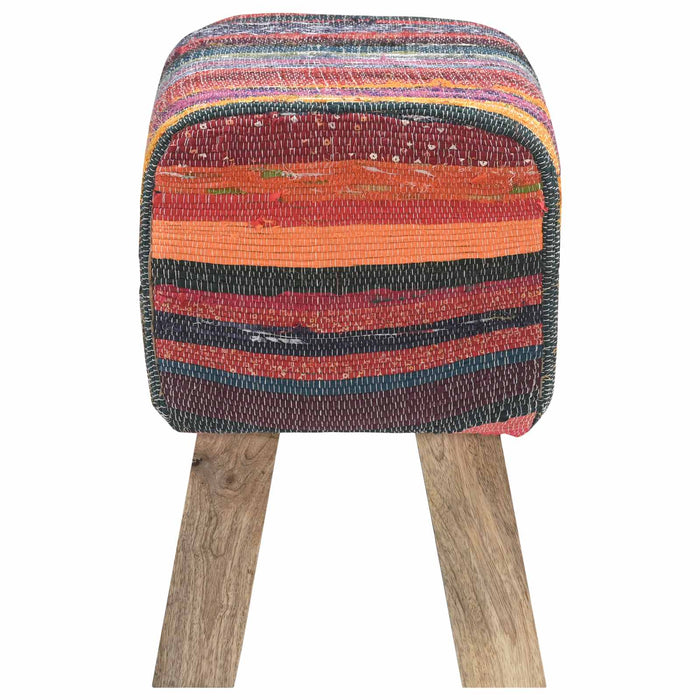 bancă 40 x 30 x 45 cm Piele Naturală Multicolour WALTI