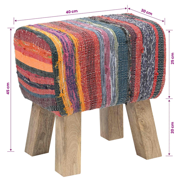 bancă 40 x 30 x 45 cm Piele Naturală Multicolour WALTI