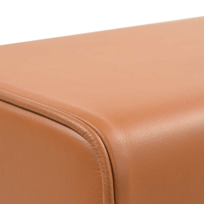 bancă 60 x 30 x 45 cm Piele Naturală Maro WALTI