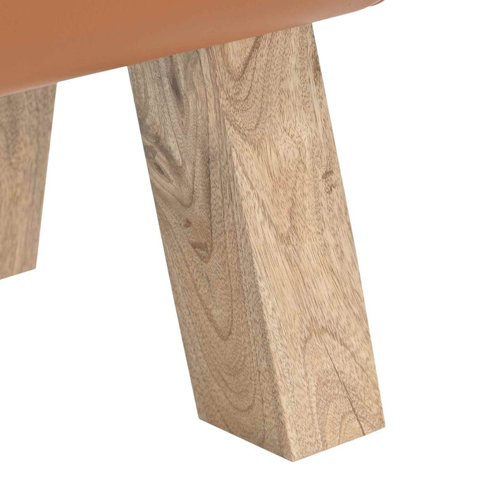 bancă 60 x 30 x 45 cm Piele Naturală Maro WALTI