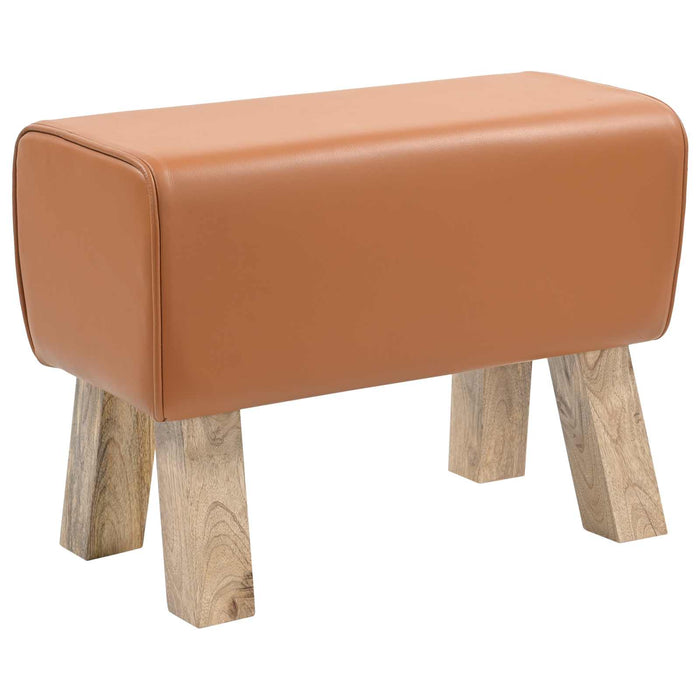 bancă 60 x 30 x 45 cm Piele Naturală Maro WALTI
