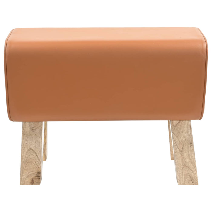 bancă 60 x 30 x 45 cm Piele Naturală Maro WALTI