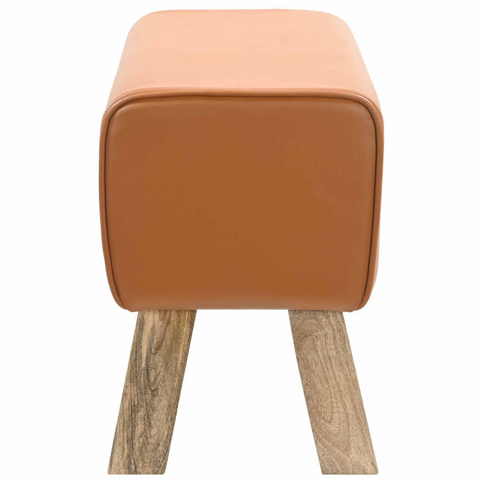 bancă 60 x 30 x 45 cm Piele Naturală Maro WALTI