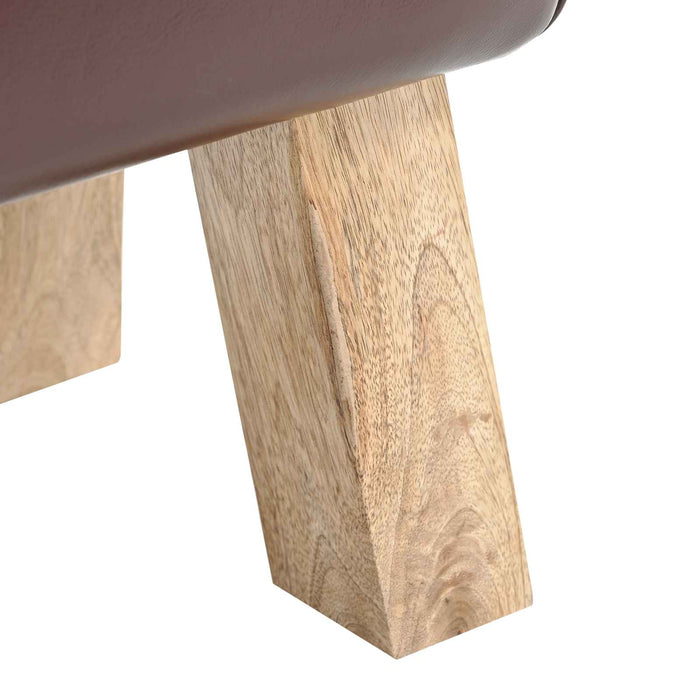 bancă 60 x 30 x 45 cm Piele Naturală Maro închis WALTI