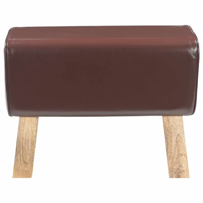 bancă 60 x 30 x 45 cm Piele Naturală Maro închis WALTI